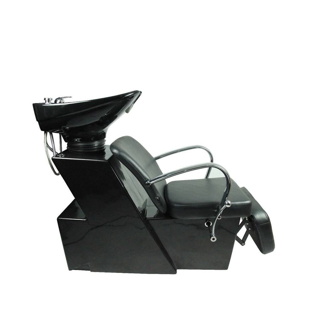 Backwash Ceramic Shampoo Bowl Sink Chair, Black M6599