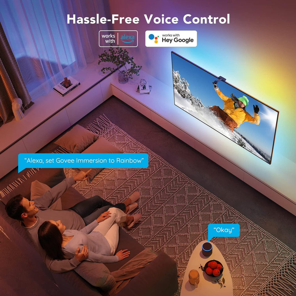 TV LED Backlights with Camera, RGBIC Wi-Fi for 55-65 inch TVs, App Control, Music Sync R85814