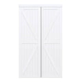 TRUporte 48 in. x 80 in. White Trident MDF Wood Sliding Closet Door