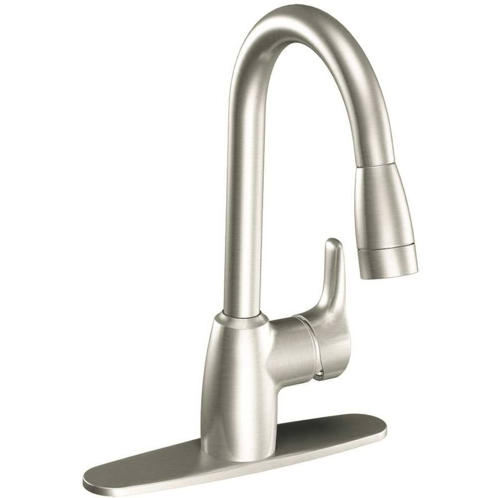One-Handle Pullout Kitchen Faucet, Classic Stainless E302703