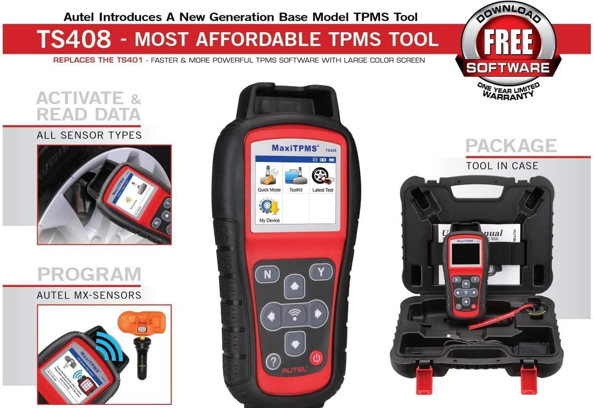 TPMS Diagnostic Relearn Tool with Tire Pressure Sensor Activation A820