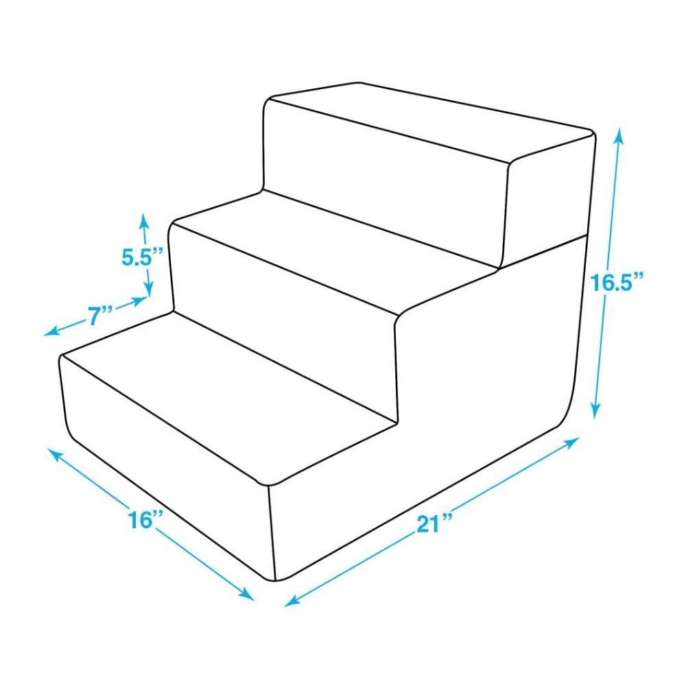 Linen & Foam Dog & Cat Stairs - 4-Step / Pale Teal H745