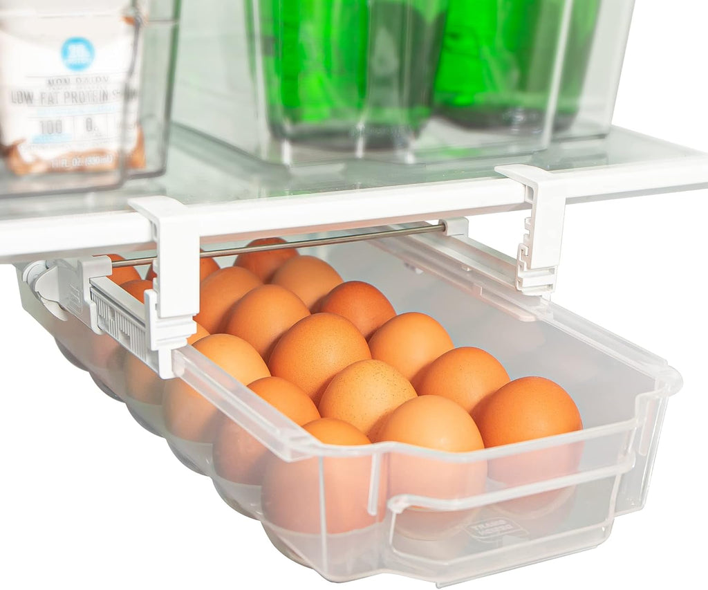 Adjustable Pull Out Refrigerator Drawer, Extra Large, Set of 2, Clear G739054