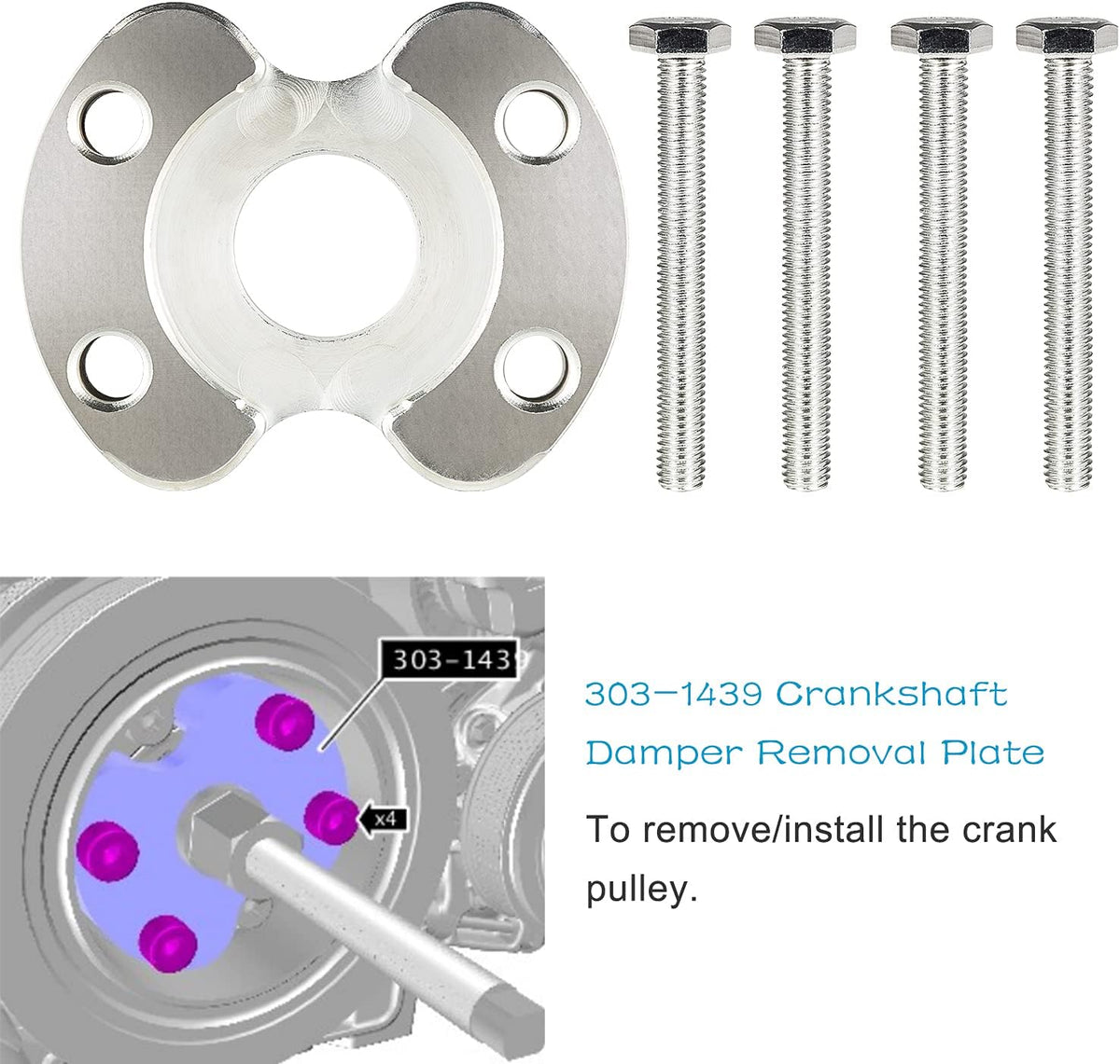 Crankshaft Crank Puller Pulley Set for Jaguar Land Rover 3.0L V6 & 5.0L V8 Y9917