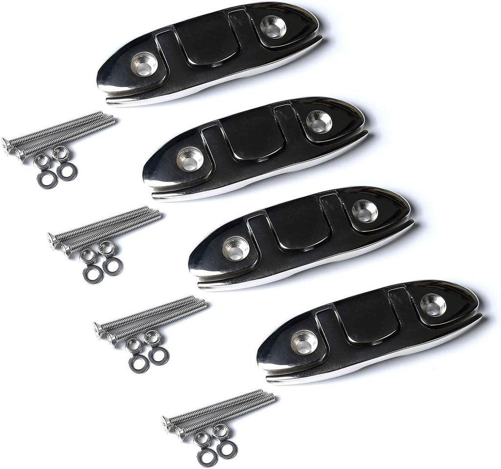 4-1/2" Folding Boat Dock Cleat, 316 Stainless Steel, Pack of 4 G115