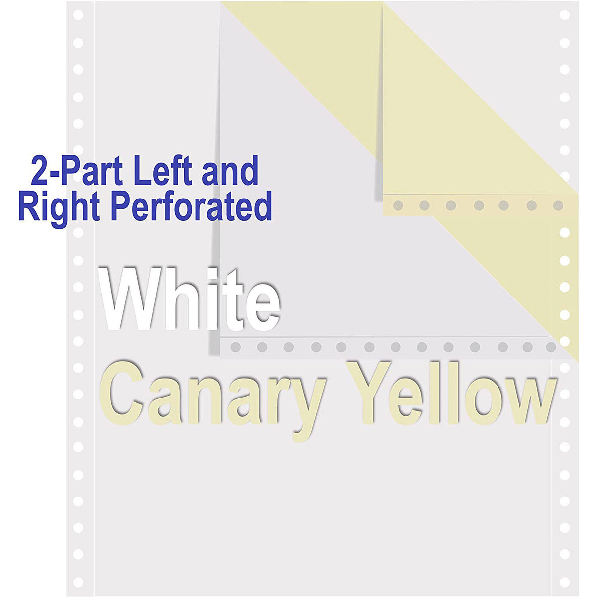 Carbonless Computer Paper 9-1/2x22, 2-Part White/Canary, Perforated E733