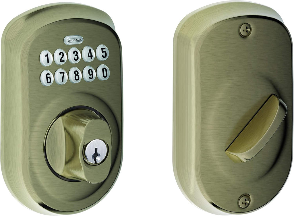 Camelot Keypad Deadbolt, Electronic Keyless Entry Lock, Aged Bronze A765