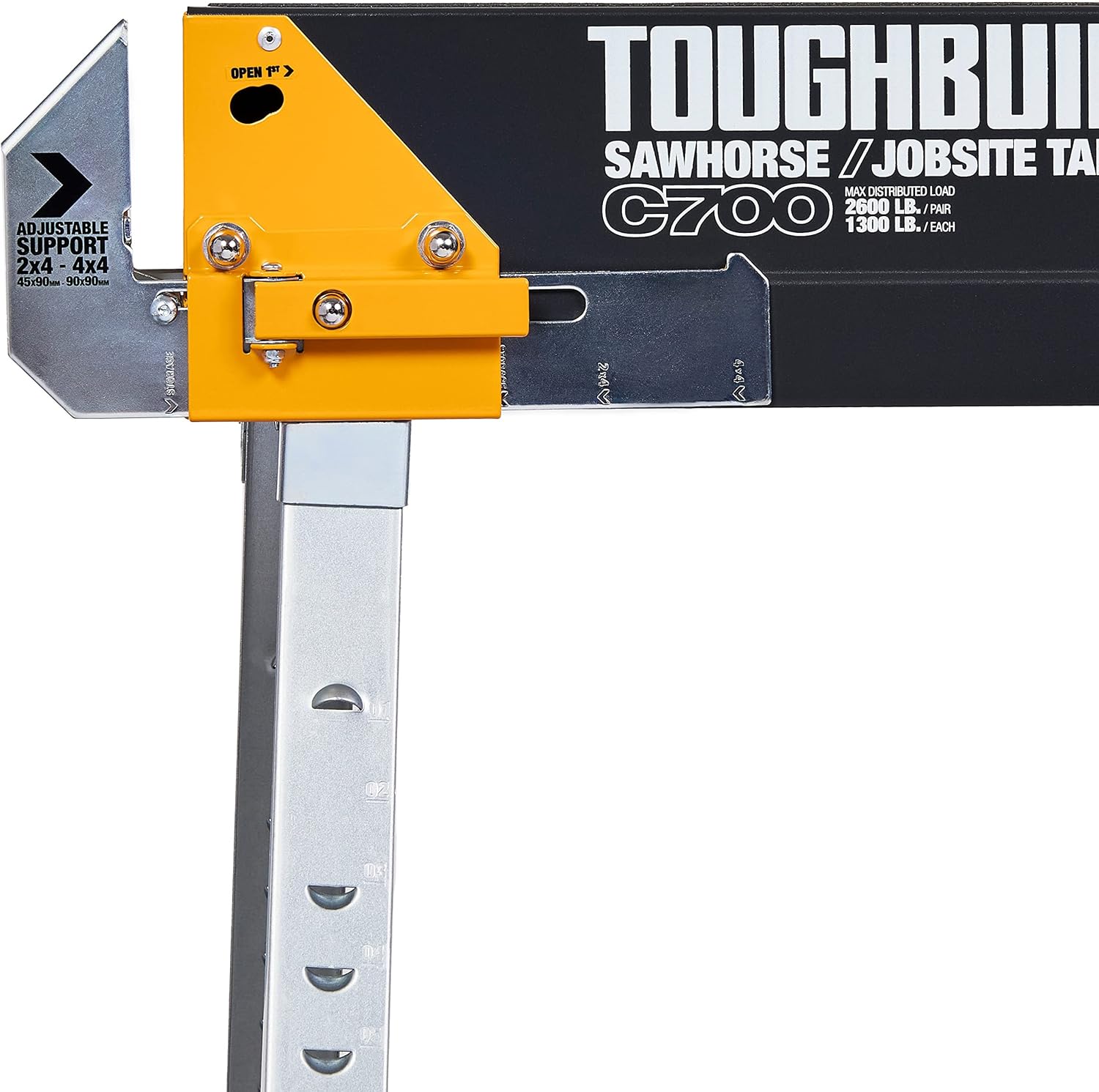 Folding Sawhorse - Heavy-Duty Steel - 1300 lb Capacity - 2 Pack L4327