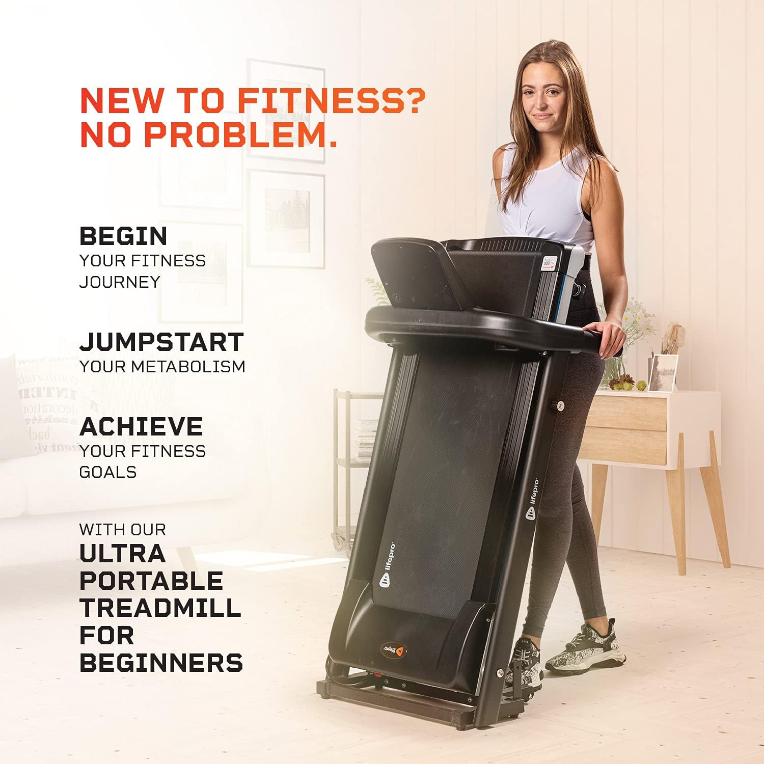 Foldable Treadmill for Walking and Running, Compact for Small Spaces X449