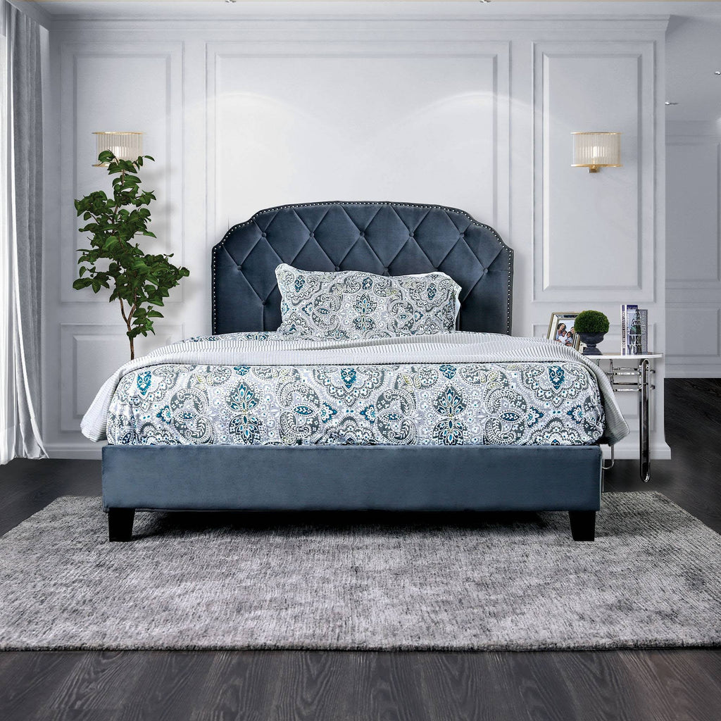 Tufted Upholstered Bed Gray V422666