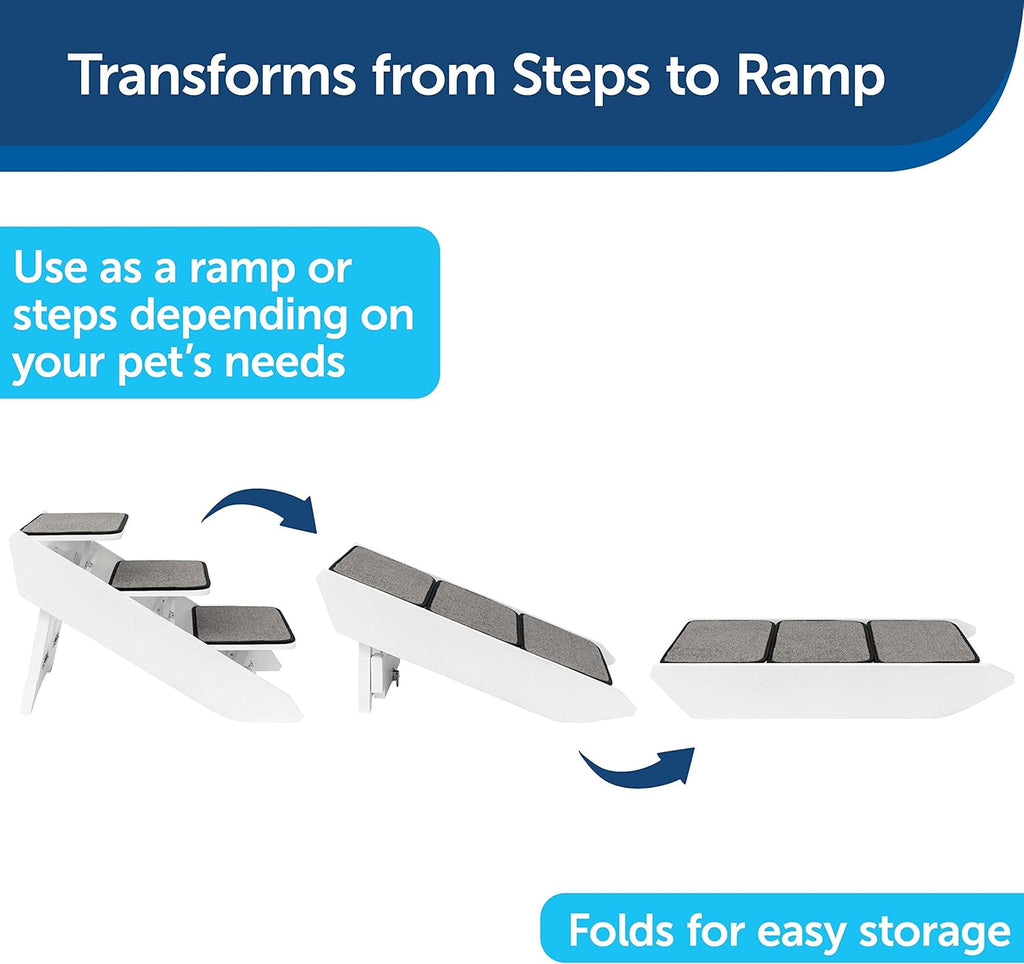 Pet Ramp with Stairs for Dogs and Cats, Foldable Nonslip Design P217