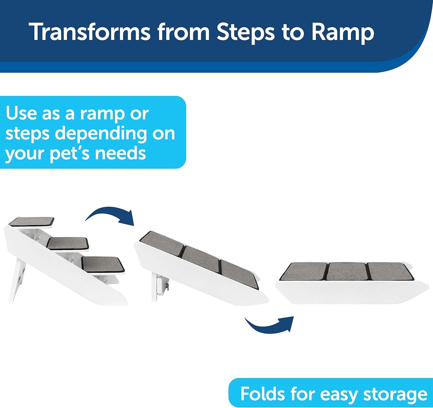 Pet Ramp with Stairs for Dogs and Cats, Foldable Nonslip Design P217