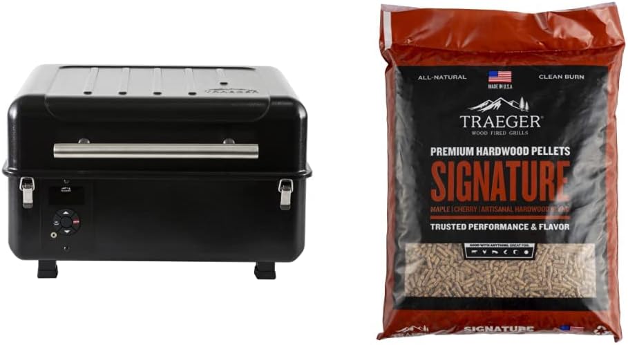 Portable Wood Pellet Grill and Smoker, Black L74398