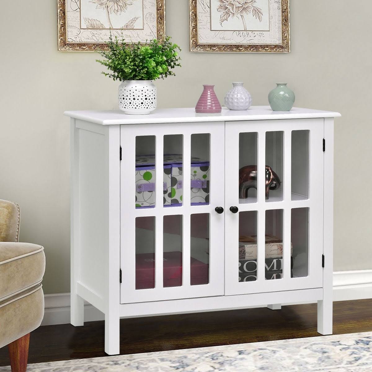 Glass Door Sideboard Console Storage Cabinet Z889