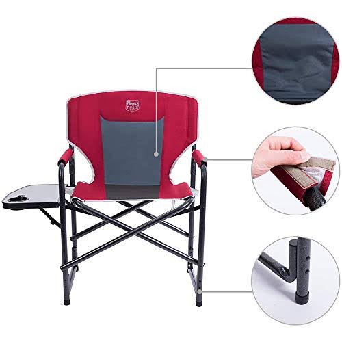 Director's Folding Chair Camping Portable with Side Table W6040
