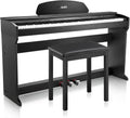 Keyboard Piano 88 Key Weighted, Moukey Digital Piano Electric Keyboard with Stand & Bench for Beginner，MDP-550 Brown Piano with Triple Pedal & Sliding Key Cover，Support USB/MIDI