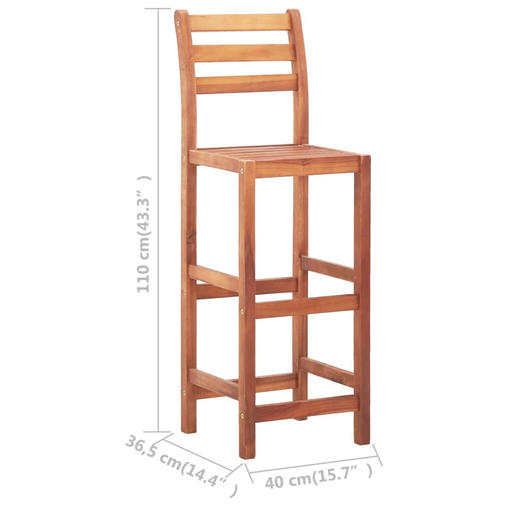 Bar Stools 2 Pcs Solid Acacia Wood X827949