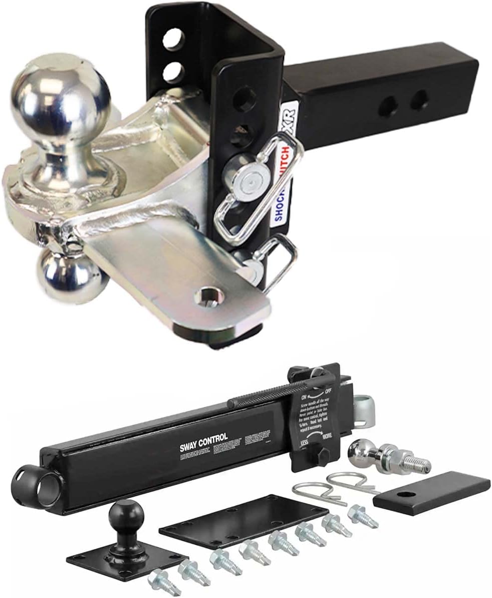 Shocker XR Adjustable Hitch Combo Ball & Sway Control Towing Kit, Fits 3" Hitch 1 Sway Arm Kit