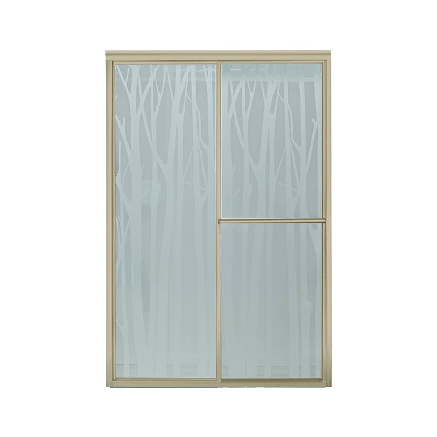 Sterling Deluxe 59.375 in. x 70 in. Framed Sliding Shower Door in Nickel with Handle