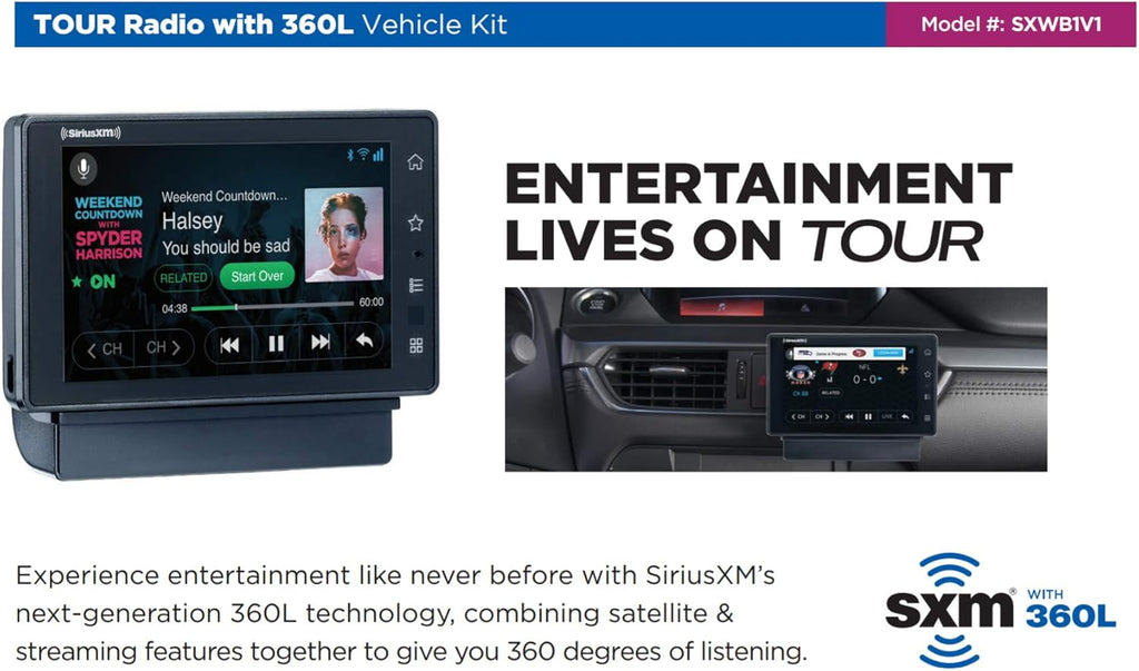 Tour Dock & Play Radio with 360L, PowerConnect Vehicle Dock, and Bluetooth N1419