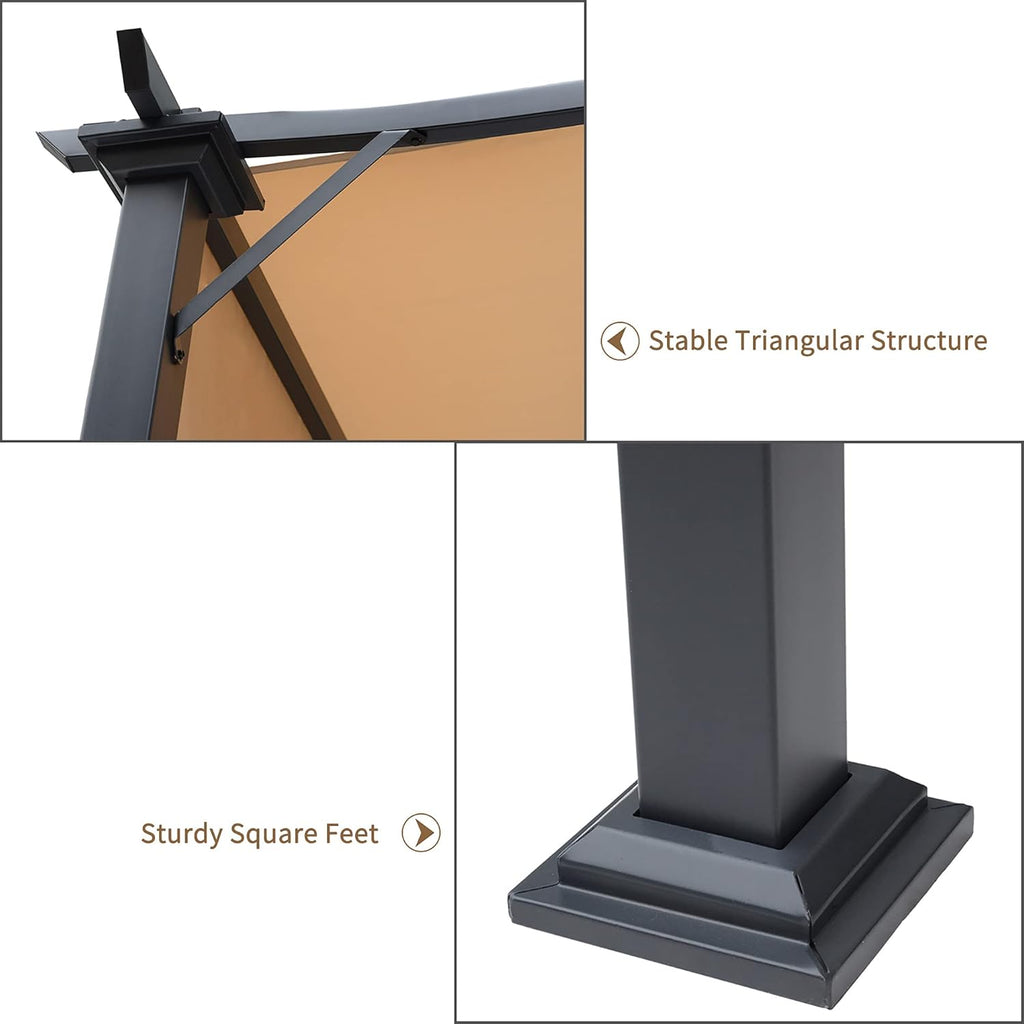 Retractable Pergola Canopy with Steel Frame T643
