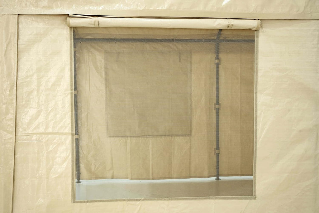 Carport 10 x 20 ft Heavy Duty with Ventilated Windows, Portable Garage, Beige I781572