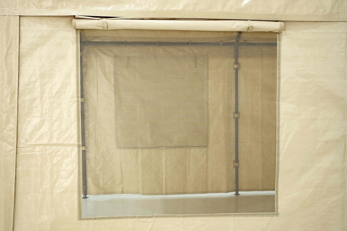Carport 10 x 20 ft Heavy Duty with Ventilated Windows, Portable Garage, Beige I781572