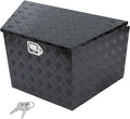 33"X19"X18"Black Aluminum Trailer Tongue Box Wide Utility Trailer Tongue Tool Box Pick Up Truck Tool Box w/Lock & Keys