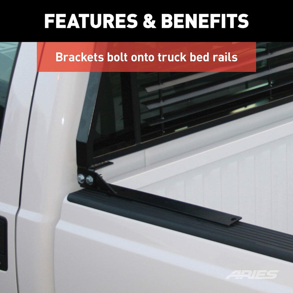 Heavy-Duty Black Steel Truck Headache Rack Cab Protector Y358652