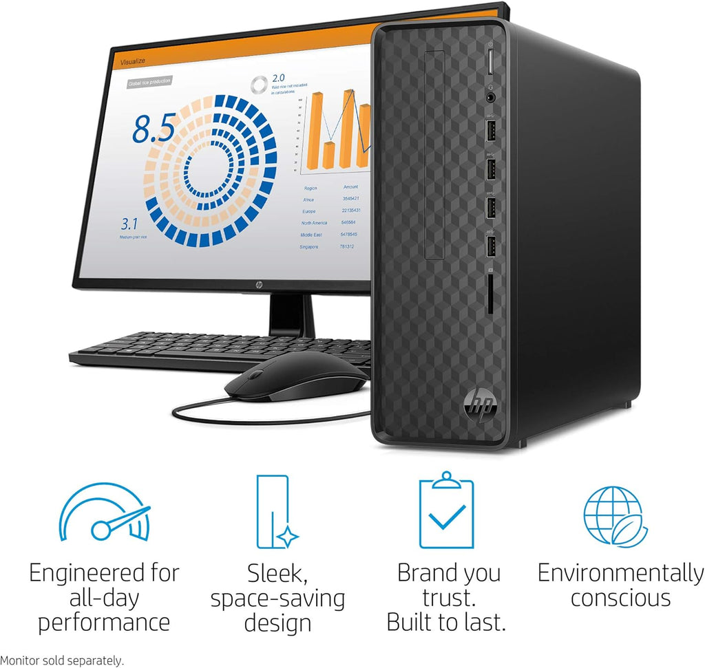 Slim Desktop, AMD Athlon Silver 3050U, 4GB RAM, 256GB SSD, Windows 10 Home Q318601