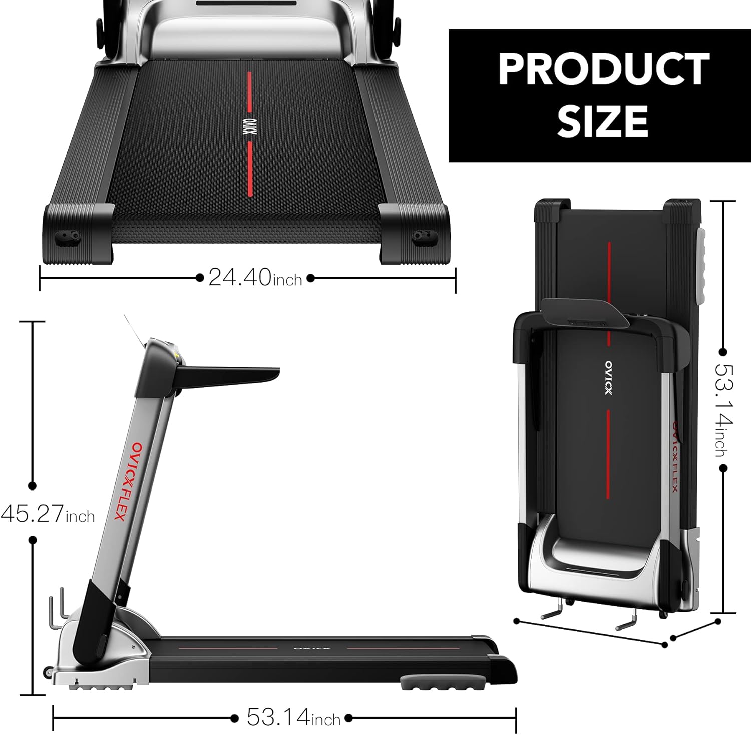 Foldable Treadmill for Home Portable Compact Electric P34596