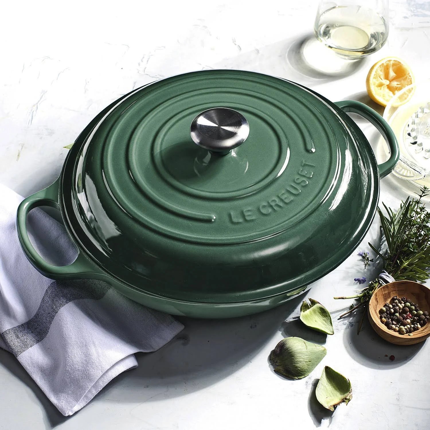 Cast Iron 3.5-Quart Deep Teal Braiser H149