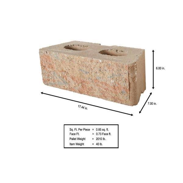 Concrete Retaining Wall Block 6 x 17.5 x 7 in. Palomino K945104