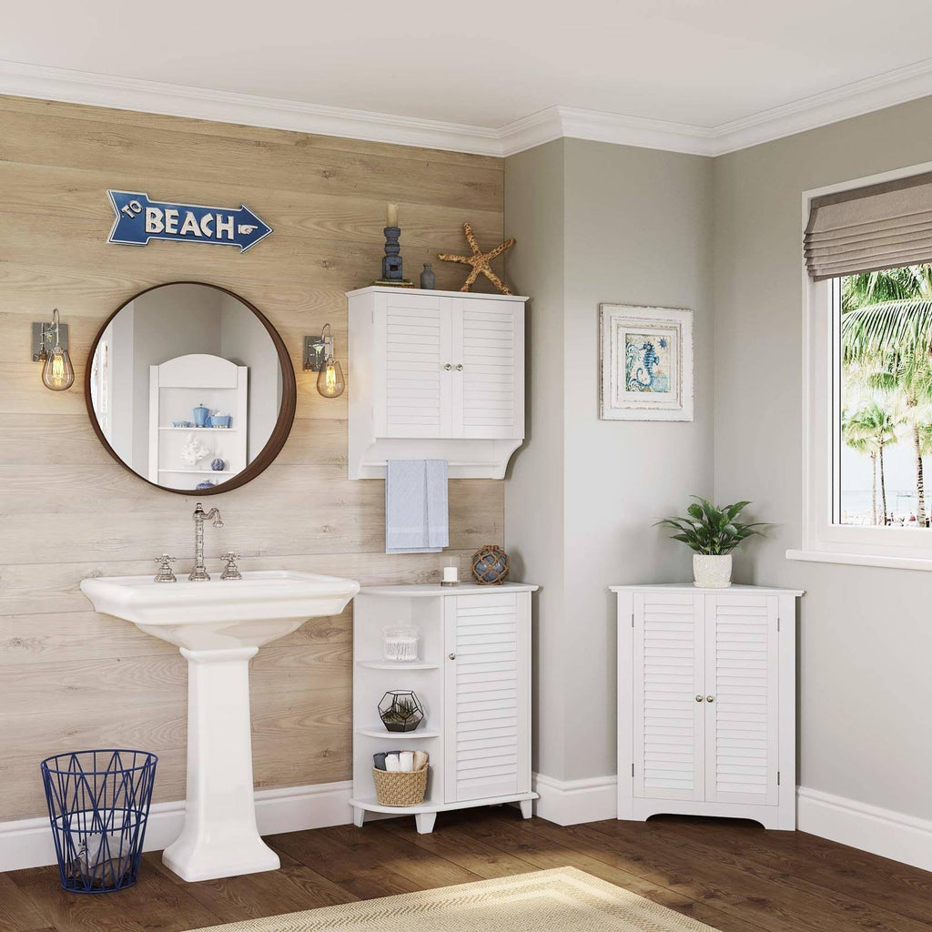 3-Shelf Corner Cabinet, White T55124