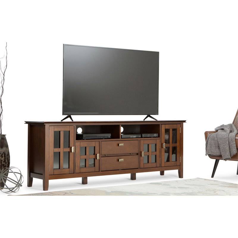 Solid Wood TV Media Stand, Russet Brown K945
