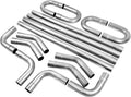 JY Performance 2.5'' Inch T304 Stainless Steel Custom Exhaust Pipe Kit 2 Packages Tubing Mandrel Bend Pipe Straight & U-Bend Universal