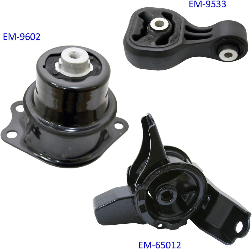 Motor Mounts Kit Compatible with 09-13 Honda Fit 1.5L Automatic Transmission U2266