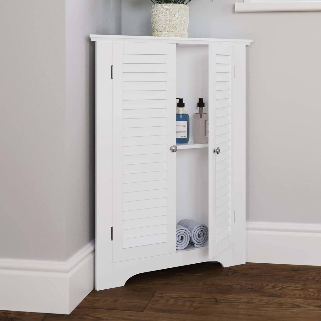 3-Shelf Corner Cabinet, White T55124
