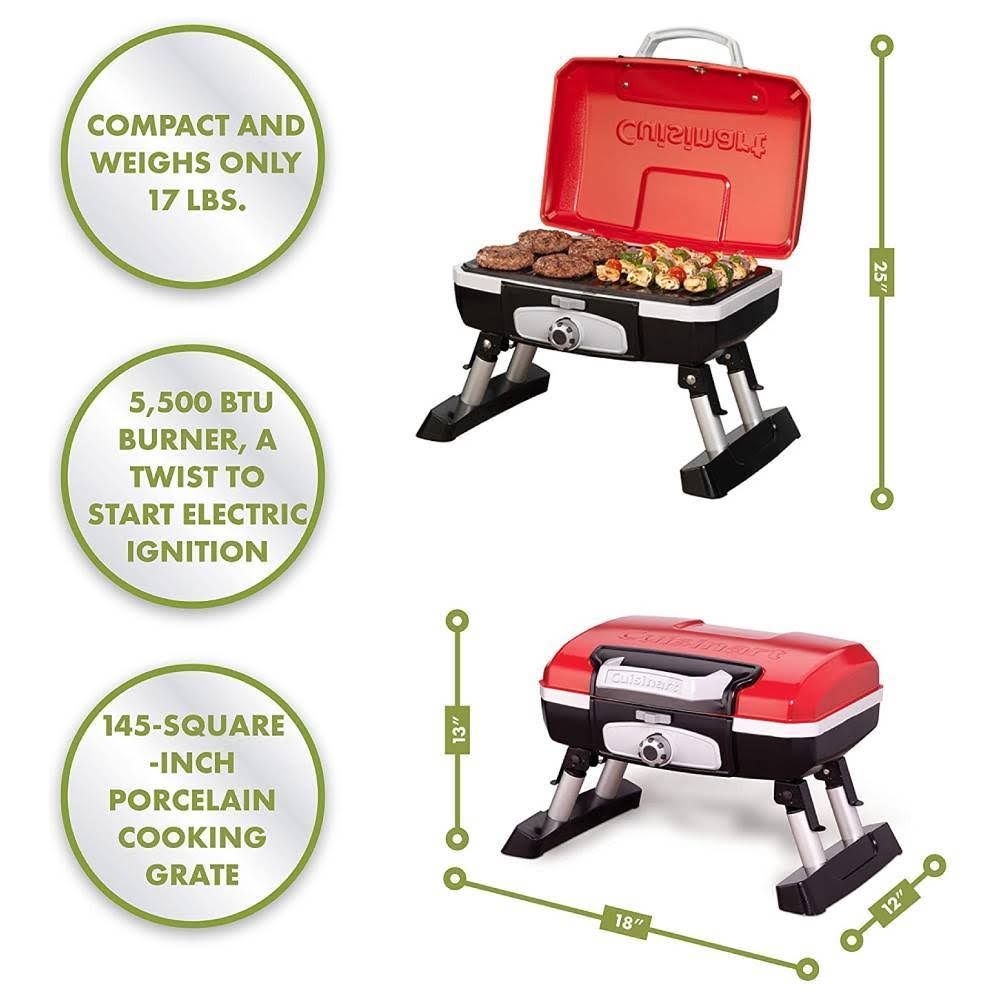 Portable Tabletop Gas Grill Red G938