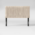 Queen Velvet Channel Headboard Cream Velvet - Opalhouse