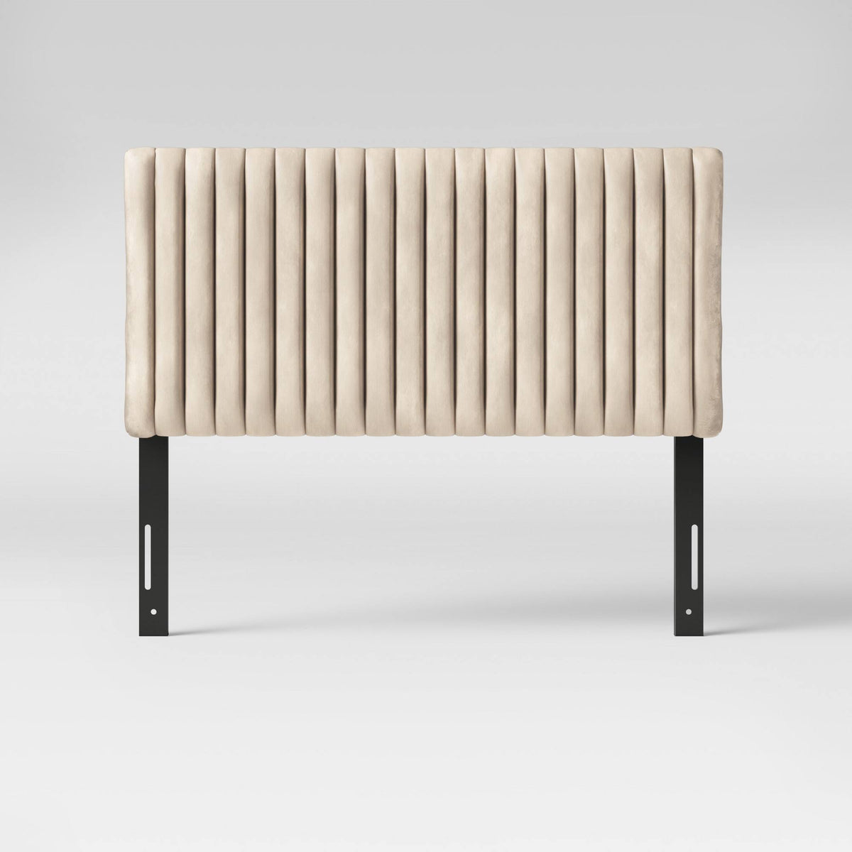 Queen Velvet Channel Headboard Cream Velvet - Opalhouse