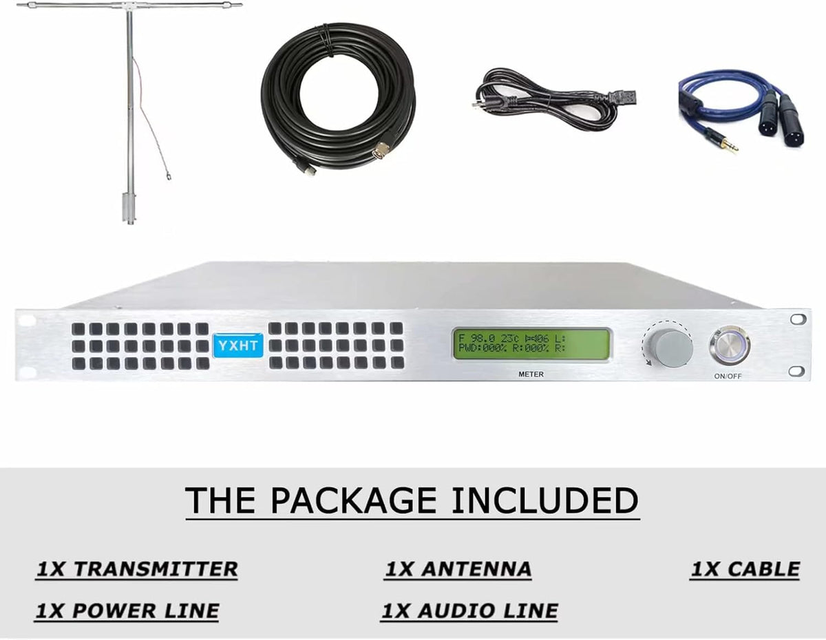 150W Long Range FM Broadcast Transmitter with Antenna Cable C784898