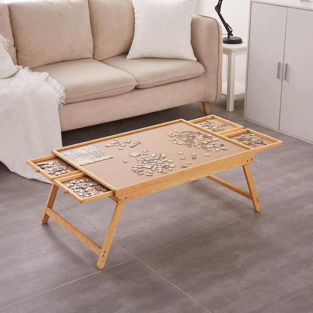 1500 Piece Wooden Jigsaw Puzzle Board with Folding Legs and Drawers Z148