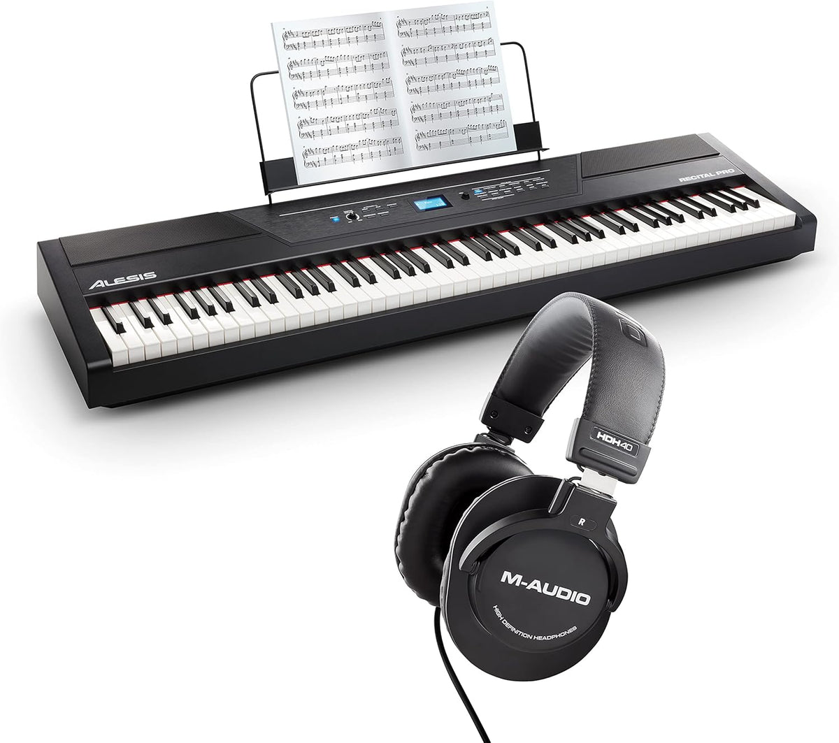 88 Key Digital Piano Keyboard with Hammer Action Weighted Keys E711947