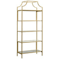 Sauder International Lux 5 Shelf Bookcase, Satin Gold