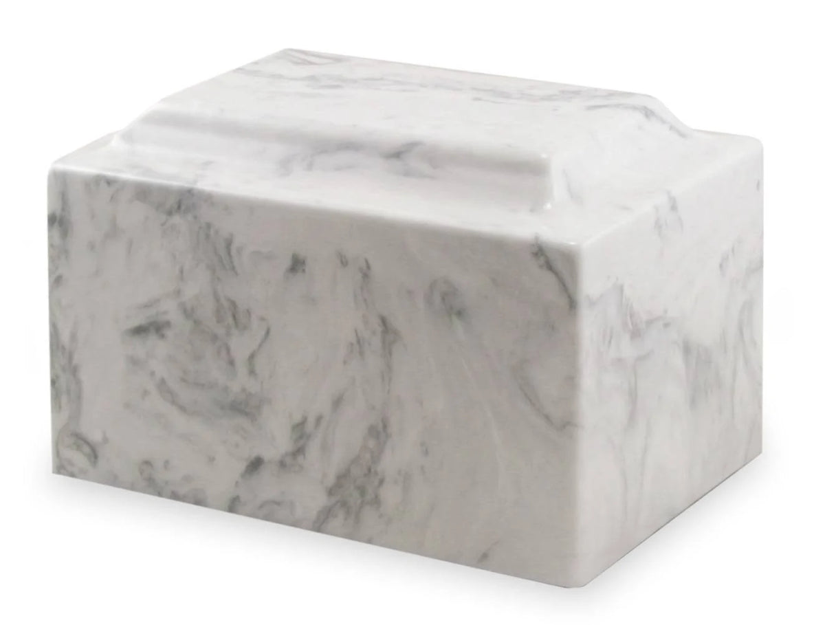 Carrera Classic Cultured Marble Cremation Urn Vault - Engravable