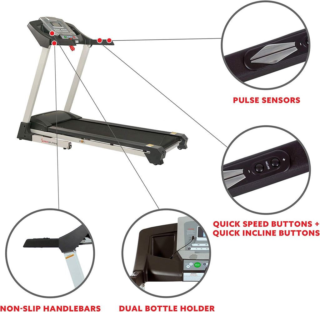 Smart Treadmill with Auto Incline, Bluetooth and Pulse Monitor E3677