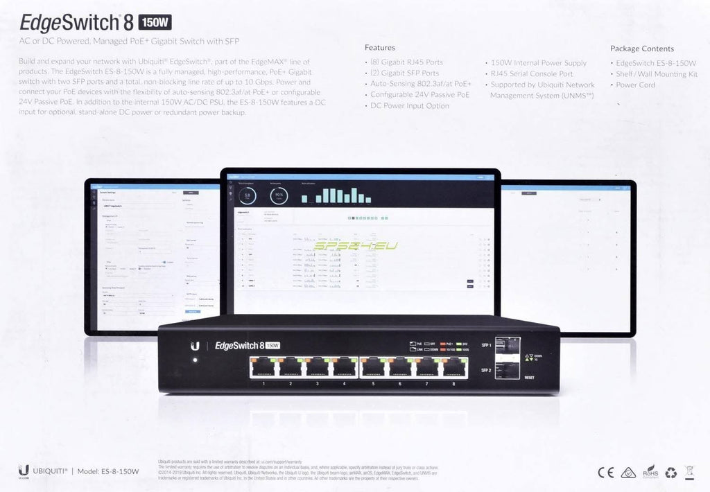 EdgeSwitch 8 150W 8-Port Managed Switch J779026