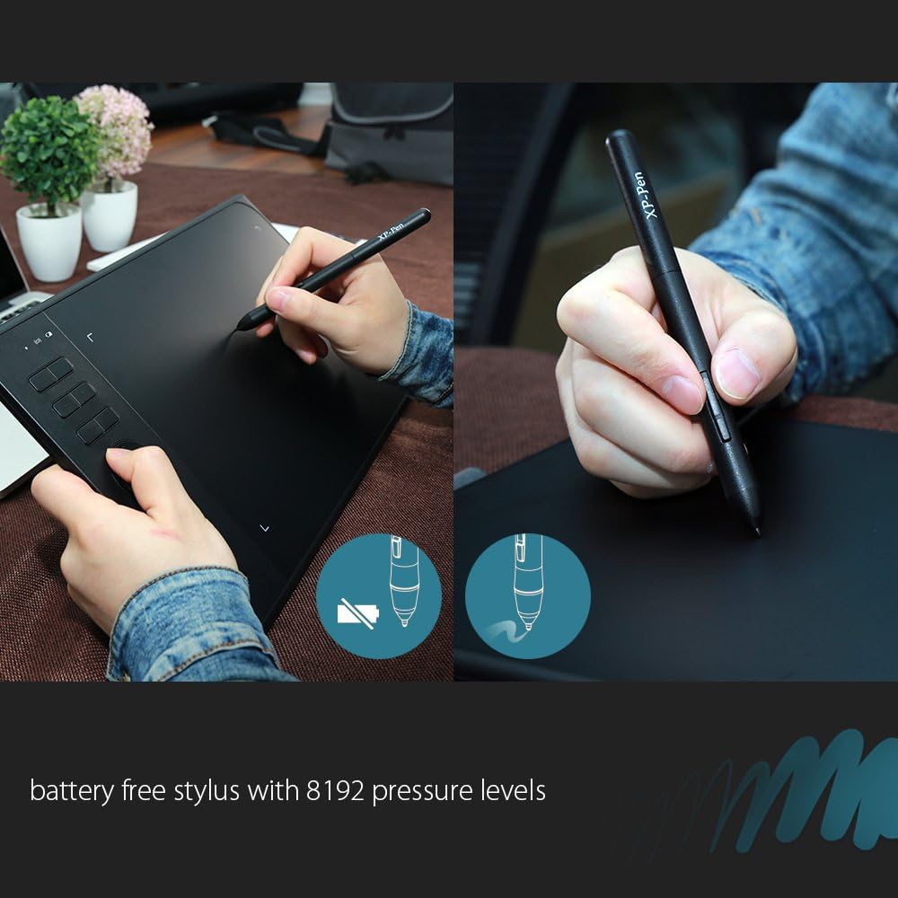 Wireless Graphics Drawing Tablet 10x6 Inch with 6 Hot Keys Q161223
