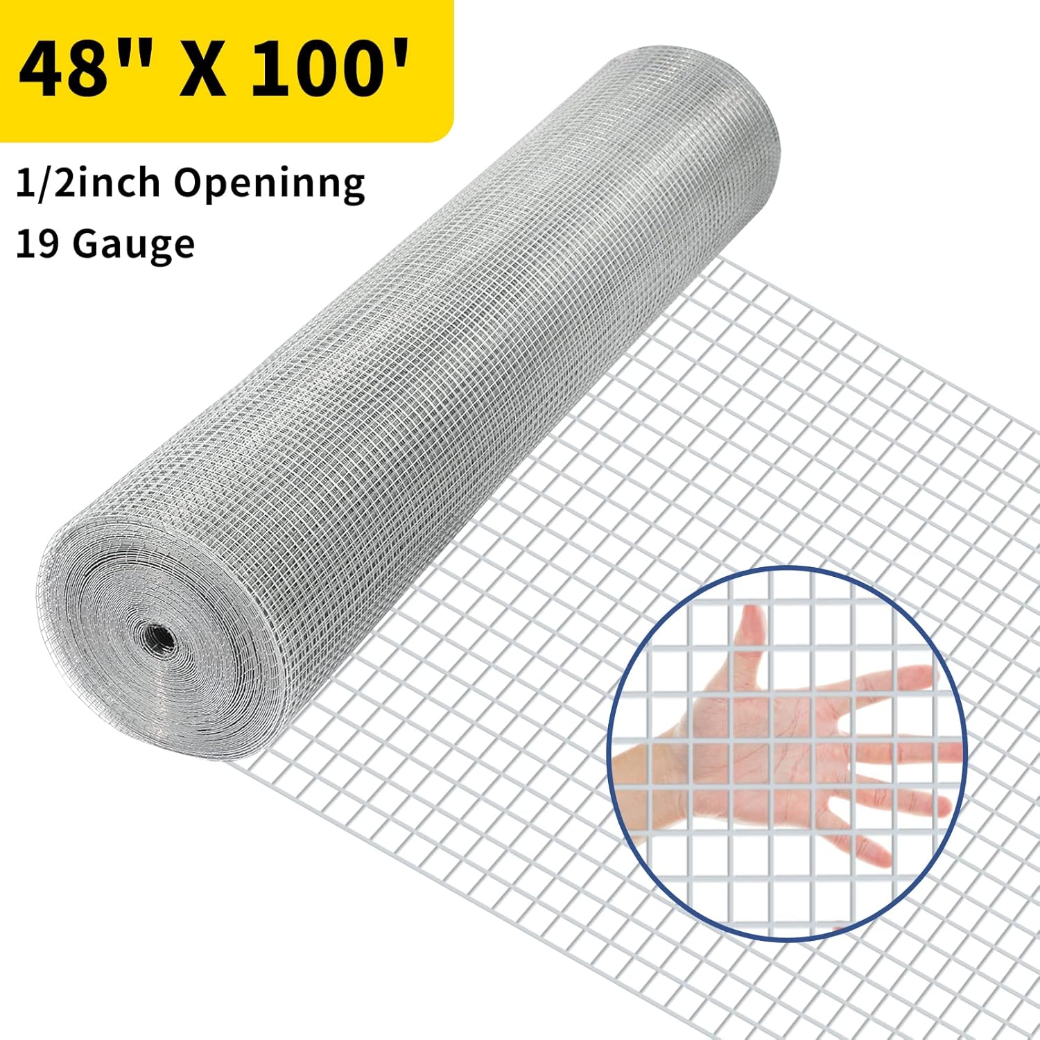 Galvanized Wire Mesh 48in x 100ft 19 Gauge for Poultry Coop Fencing P172
